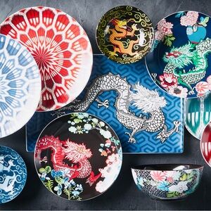 William Sonoma x Schumacher App Plates Set of 3 See Photos